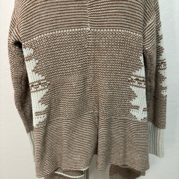 BB Dakota Sioux Tan and Brown Cozy Knit Open Front Cardigan Sweater Size M - Picture 9 of 9